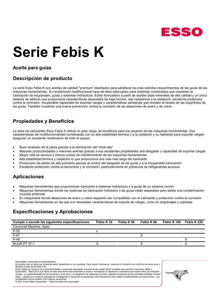 Febis K Series | PDF | Lubricante | Herramienta de máquina