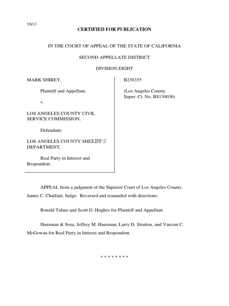 Shirey v. Los Angeles County Civil Service Commission PDF Battery