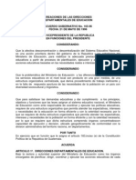 Acuerdo Gubernativo 165-96 - Creaciòn Direcciones Departamentales