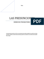 Presunciones en derecho probatorio: definición e historia