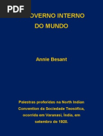 O GOVERNO INTERNO DO MUNDO e Outras Palestras de Annie Besant