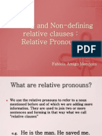 Defining and Non-Defining Relative Clauses: Relative Pronouns