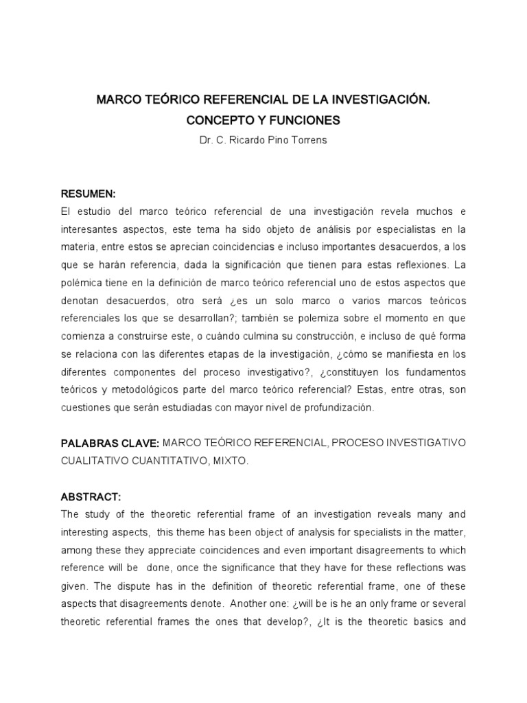 Que Es El Marco Referencial En Una Tesis - slingo