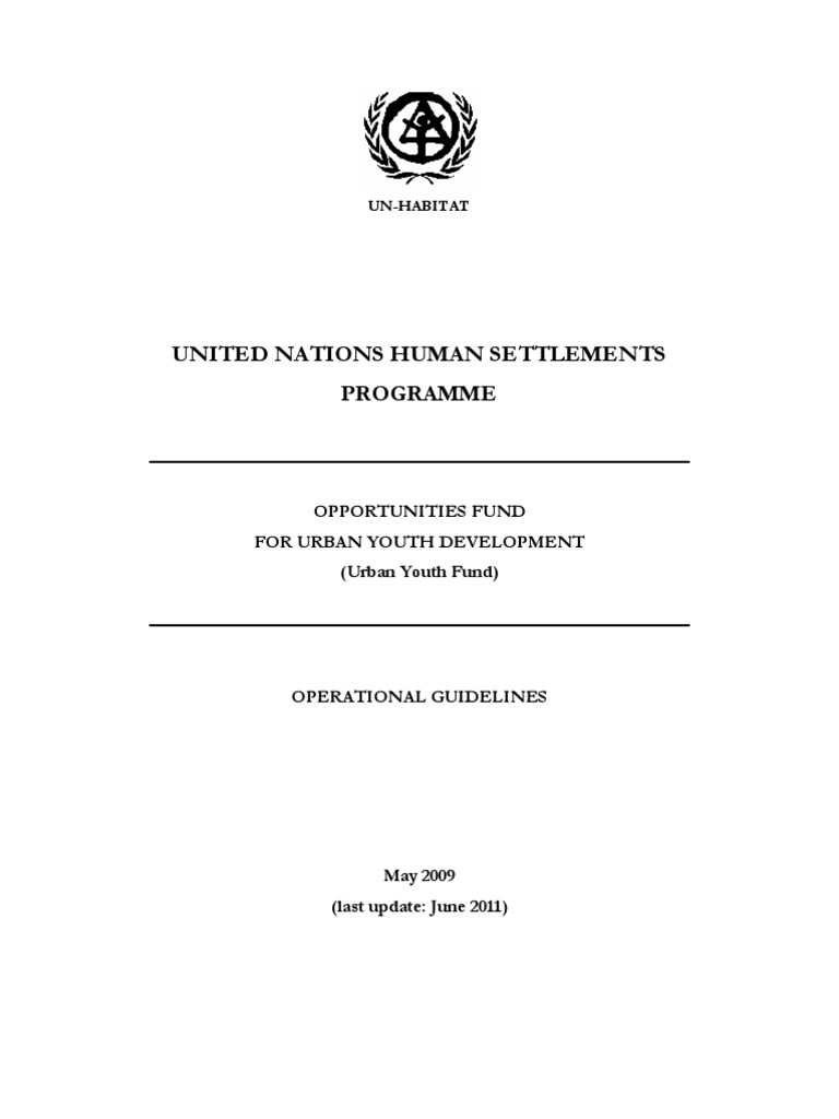 Urban Youth Fund Operational Guidelines | PDF | United Nations Human ...