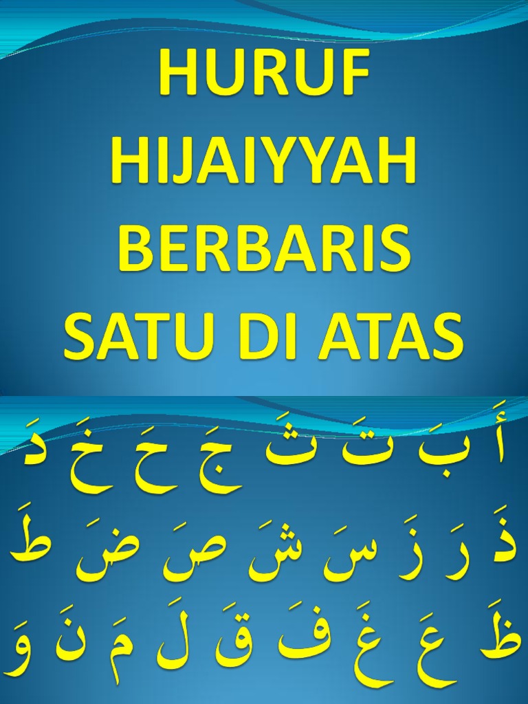 Huruf Hijaiyyah Berbaris Satu Di Atas