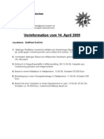 Vorinformation Vom 14. April 2009: Polizeipräsidium München Pressestelle