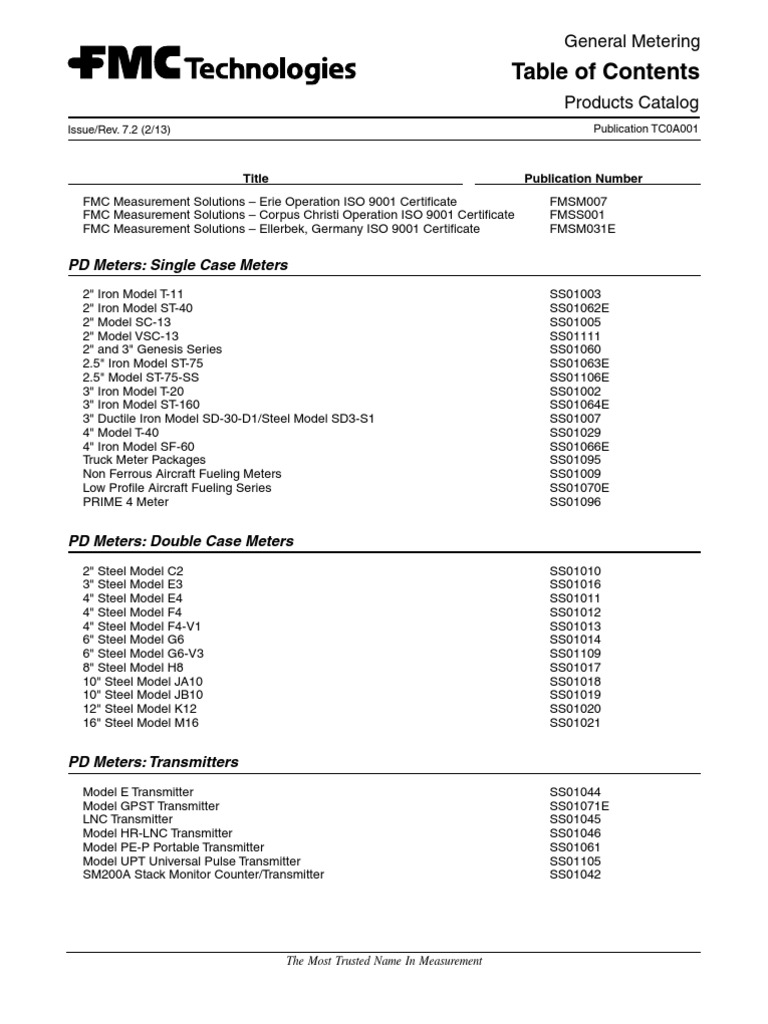 General Metering Products Catalog | PDF | Valve | Computer Hardware