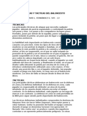 Tecnicas y Tacticas Del Baloncesto | PDF