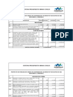 presupuesto oficial sectorización