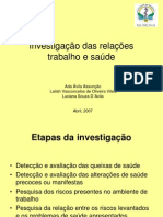 IntroduÃ Ã o A SaÃºde Do Trabalhador - Aula 5 InvestigaÃ Ã o Dos Riscos