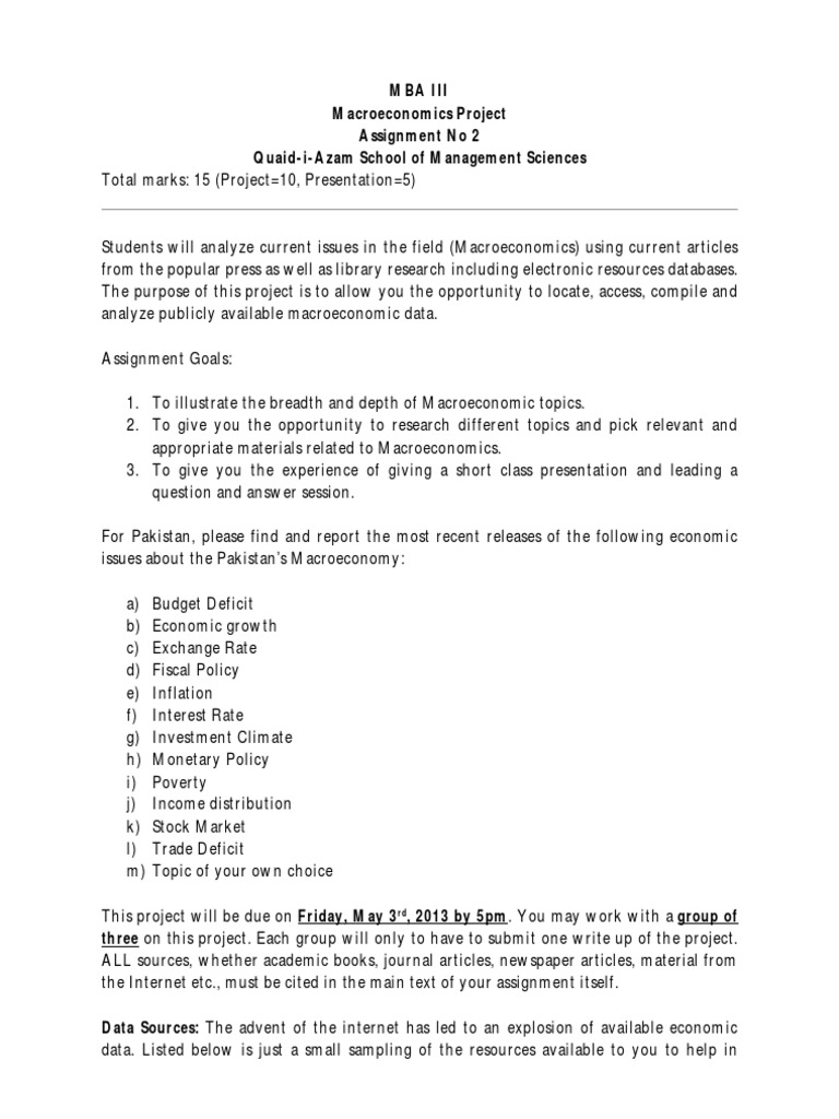 Macroeconomics assignment topics picture