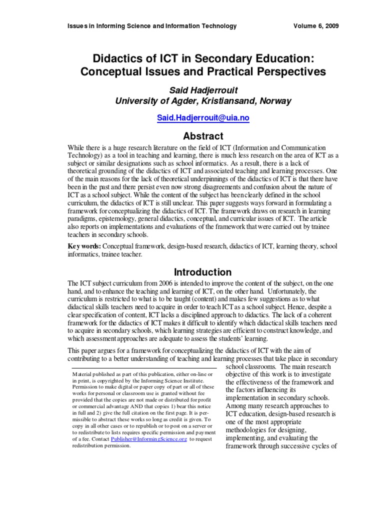 Didactics of ICT in Secondary Education | PDF | Constructivism ...
