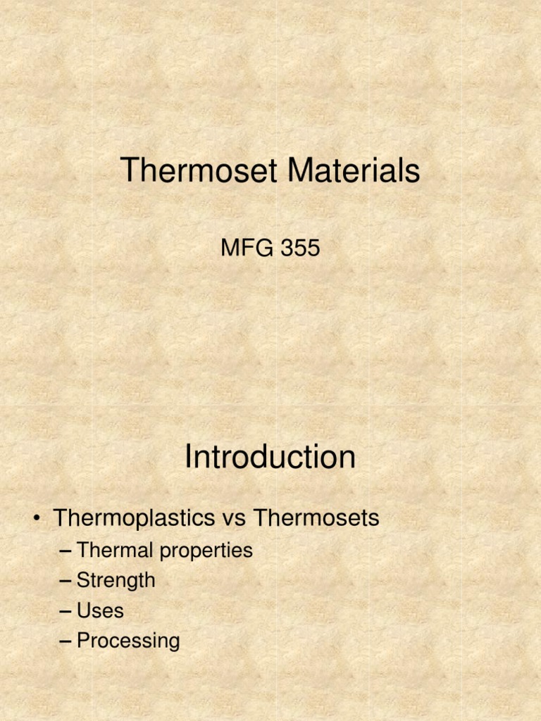 Thermosets PDF Cross Link Polyurethane