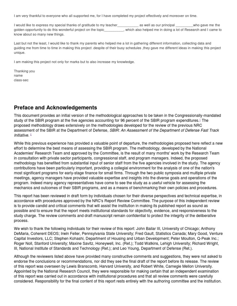 Acknowledgement And Preface Pdf Business Science