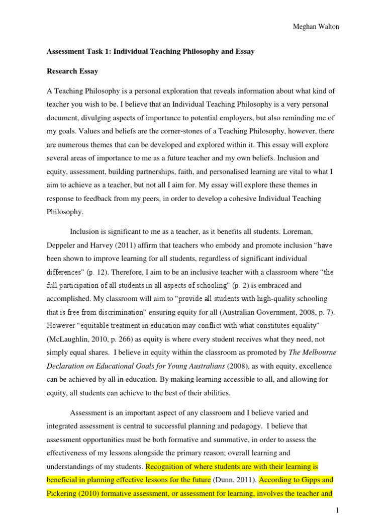 essays about teaching