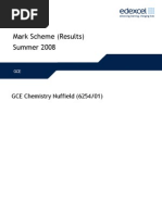 Mark Scheme (Results) Summer 2008: GCE Chemistry Nuffield (6254/01)