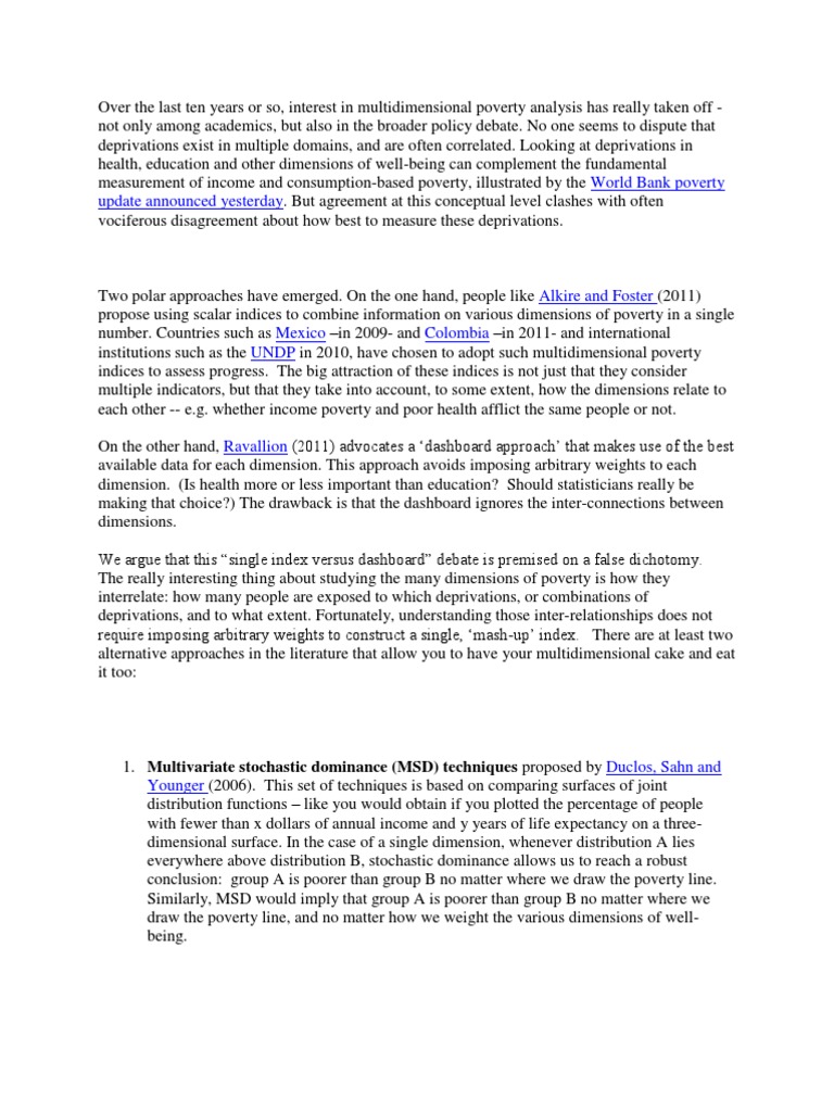 Multidimensional Poverty Analysis | PDF