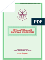 Metallurgical and Materials Engineering: M.Tech. Programs