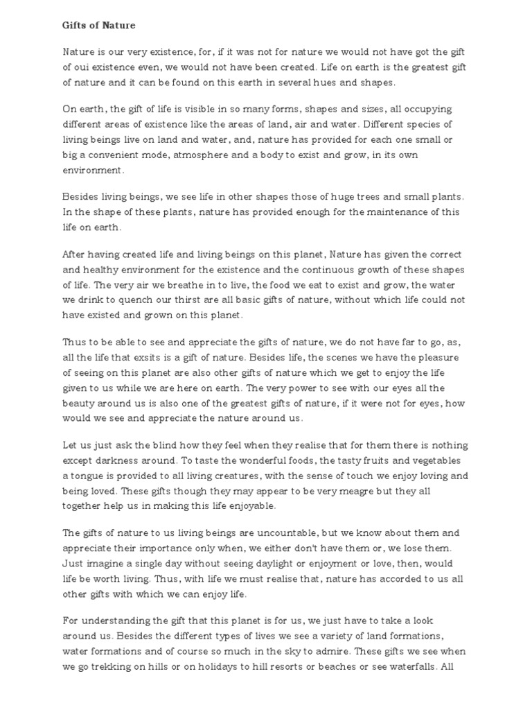 Gifts of Nature PDF Trees Atmosphere Of Earth