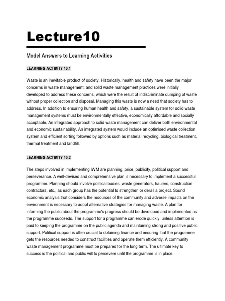Integrated Solid Waste Management Guide | PDF | Social Science