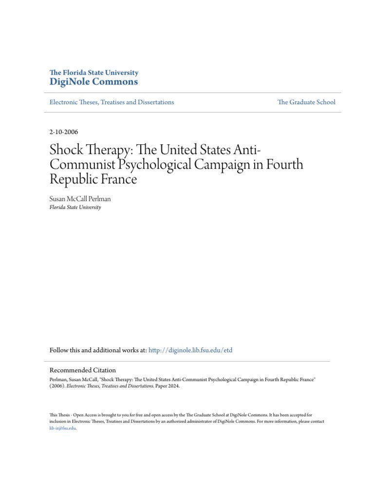 Shock Therapy The United States Psychological Campaign