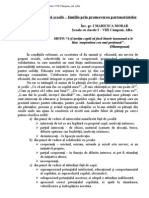 Ameliorarea relaţiei şcoală – familie prin promovarea parteneriatelor