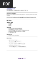 Download Retail - Sales Assistant CV Template by Monster UK SN14221156 doc pdf