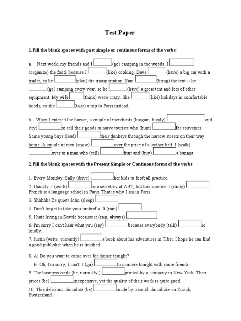 Past Simple and Continuous Practice | PDF | Leisure