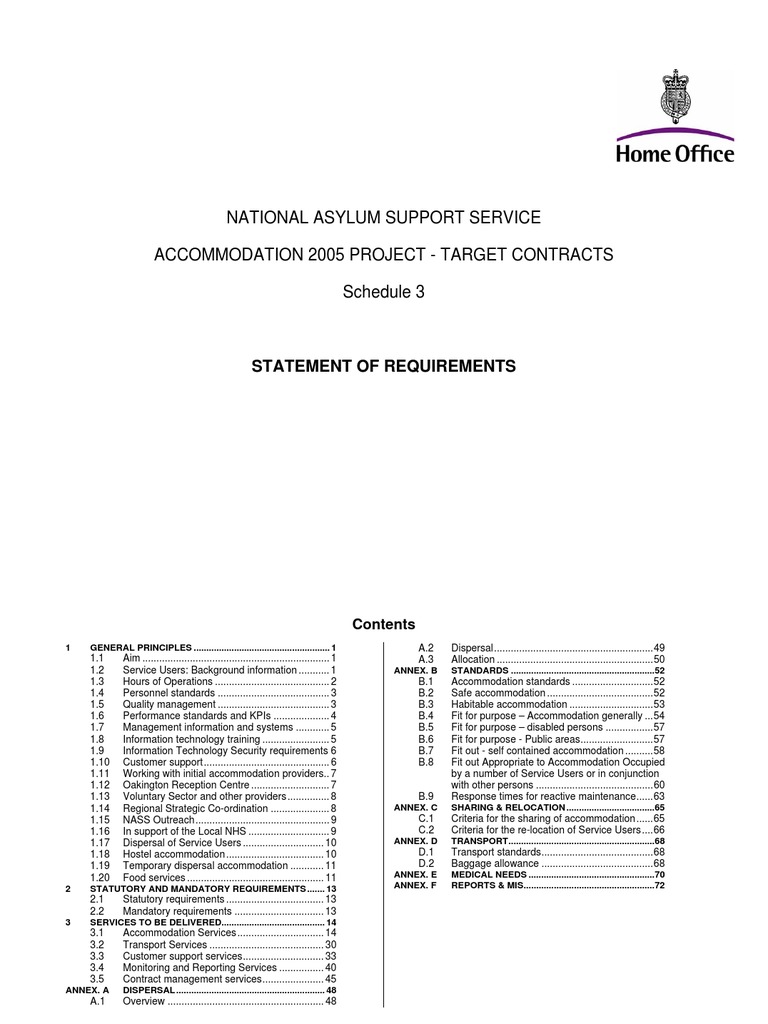 UK Home Office: Standardsforsection95accom | PDF | General Practitioner ...