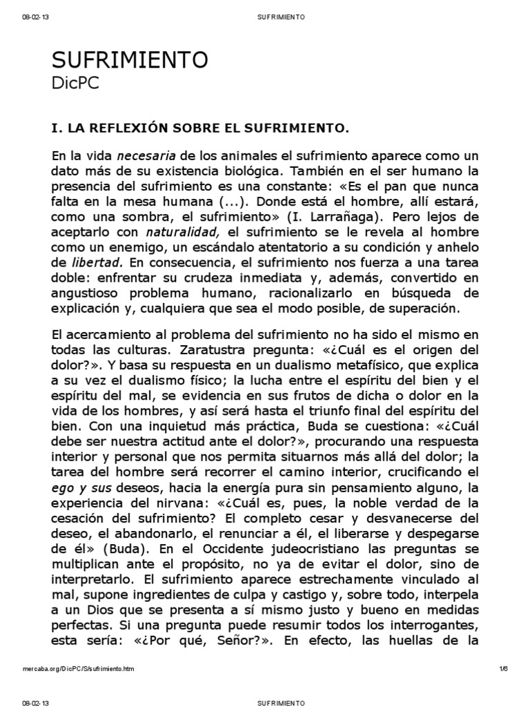 El Sufrimiento en la Fe Cristiana | PDF | Sufrimiento | Dios