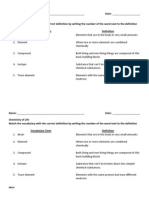 Bell Ringer: Chemistry of Life Vocab Review