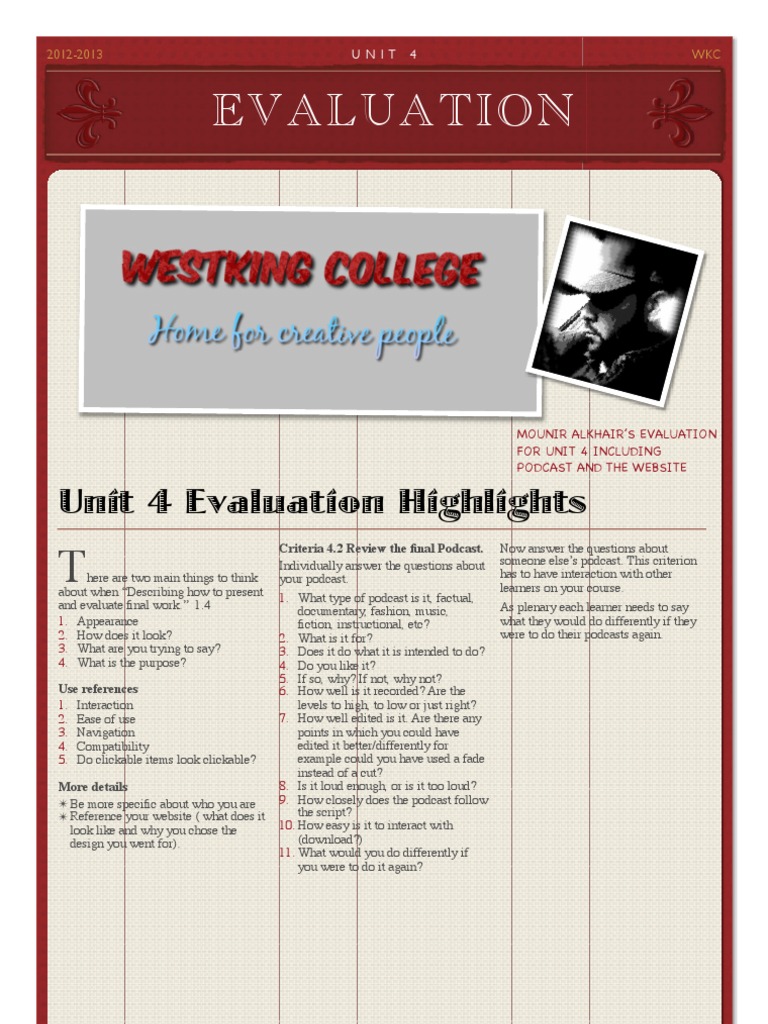 Podcast and Website Evaluation Guide | PDF | Career & Growth | Self ...
