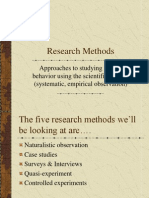 Research Methods: Approaches To Studying Human Behavior Using The Scientific Method (Systematic, Empirical Observation)