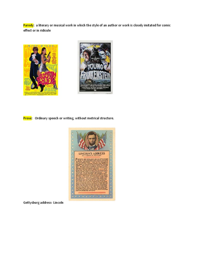 Parody: A Literary or Musical Work in Which The Style of An Author or ...