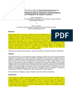 Matrices de Ponderación para La Evaluación de Proveedores