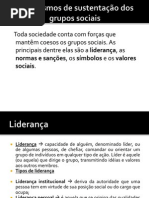 Mecanismos de sustentação dos grupos sociais