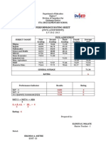 Performance Rating Sheet: (Pupil Achievement)