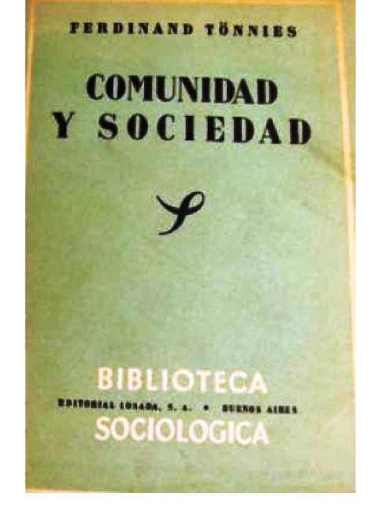 Comunidad y Sociedad Ferdinand Tonnies