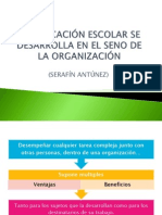 La Educación Escolar Se Desarrolla en El Seno de La Organiación