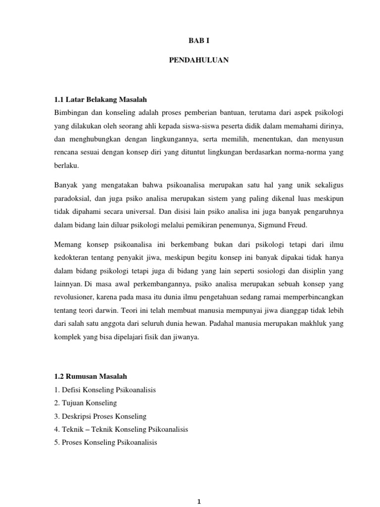 Pembahasan Psikoanalisa Pdf