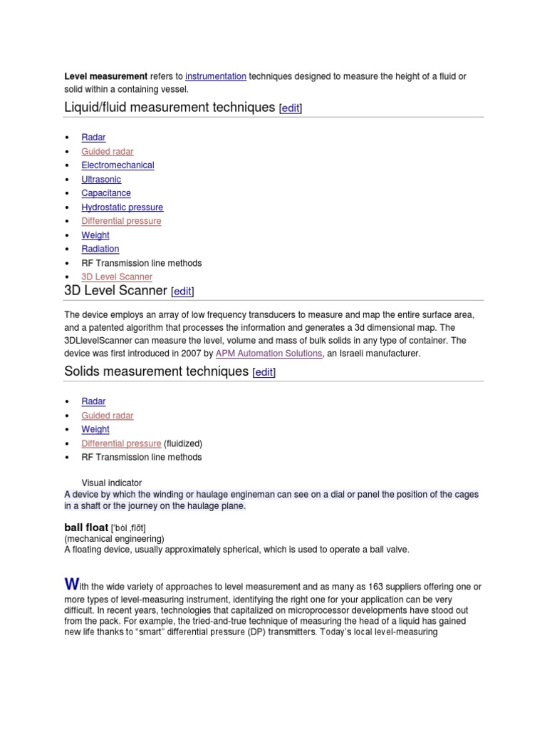 Level Measurement | PDF | Science & Mathematics | Computers