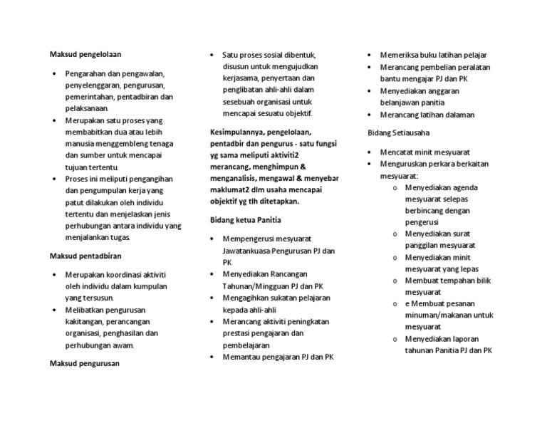 Pengelolaan Pentadbiran Pengurusan Pdf