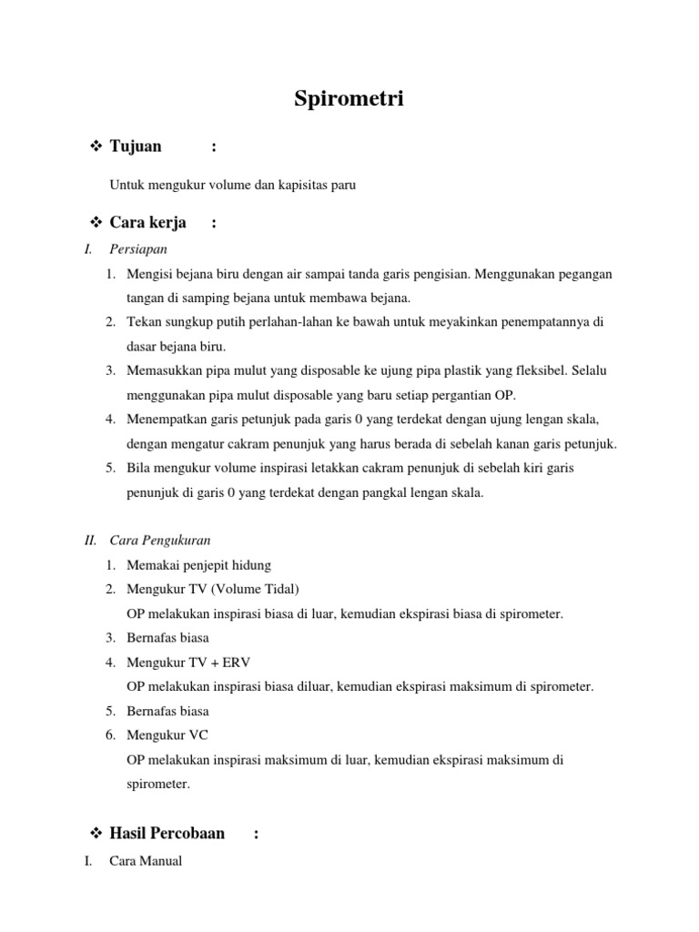 Spirometri (Cara Kerja) PDF