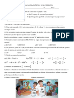 Avaliação diagnóstica matemática