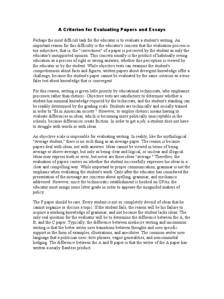 How to Grade Writing Essays Reason