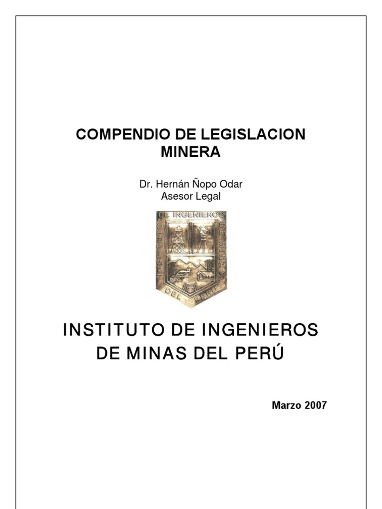 Compendio de Legislación Minera | PDF | Minería | Regulación