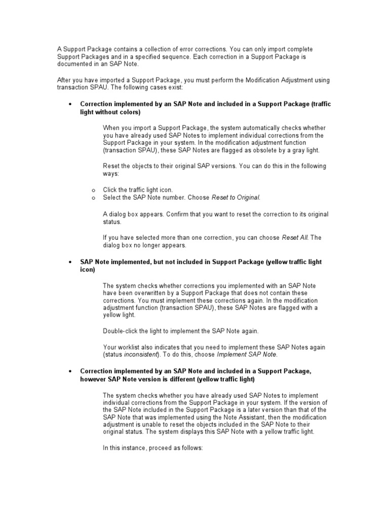 SPAU Adjustments for SAP Notes | PDF | Traffic Light | Areas Of ...