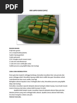 Resepi Kek Lapis