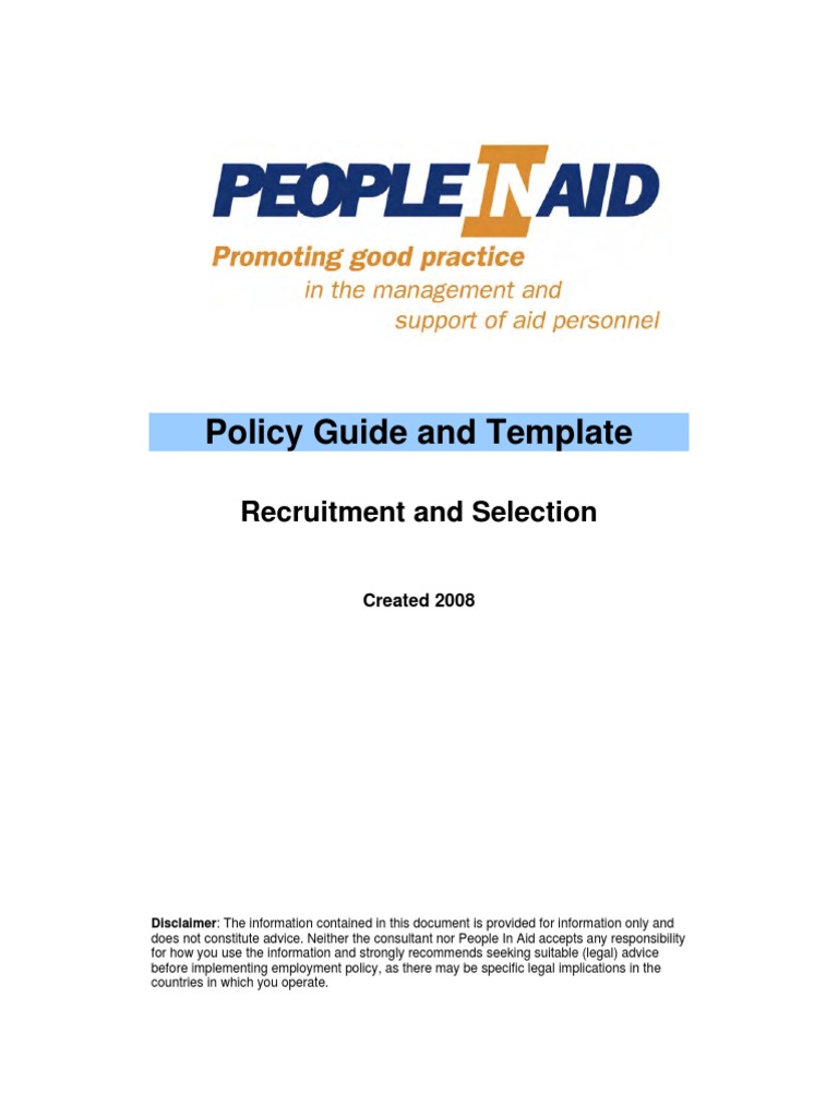 Recruitment and Selection Policy Guide | PDF | Recruitment | Competence ...