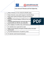 Experiments Advance Vibrations and Noise - IITD